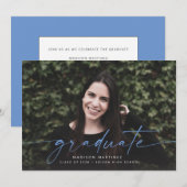 Ankündigung von Blue Graduate Script-Abschlüssen (Vorne/Hinten)