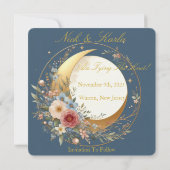 Ankündigung von Blue Moonflower Save the Date Foto (Rückseite)