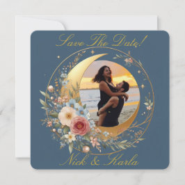 Ankündigung von Blue Moonflower Save the Date Foto