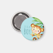 Ankündigung von Blue Niedlich Monkey Baby Boy 2 Magnet (Vorderseite/Rückseite)