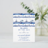 Ankündigung von Blue Sailboat Boating Moving Karte (Stehend Vorderseite)