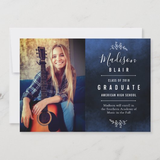 Ankündigung von Blue Texture Background Abschluss (Vorderseite)