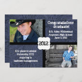 Ankündigung von Blue Tooled Leather Foto Abschluss (Vorne/Hinten)