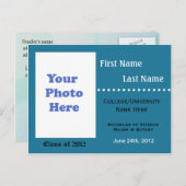 Ankündigung von Blue Uni Abschluss (Vorne/Hinten)