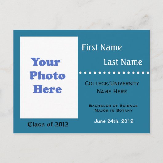 Ankündigung von Blue Uni Abschluss (Vorderseite)