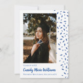 Ankündigung von Blue White Confetti Abschluss (Vorderseite)