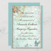 Ankündigung von Bluebird & Pink Roses Verlobung (Vorne/Hinten)