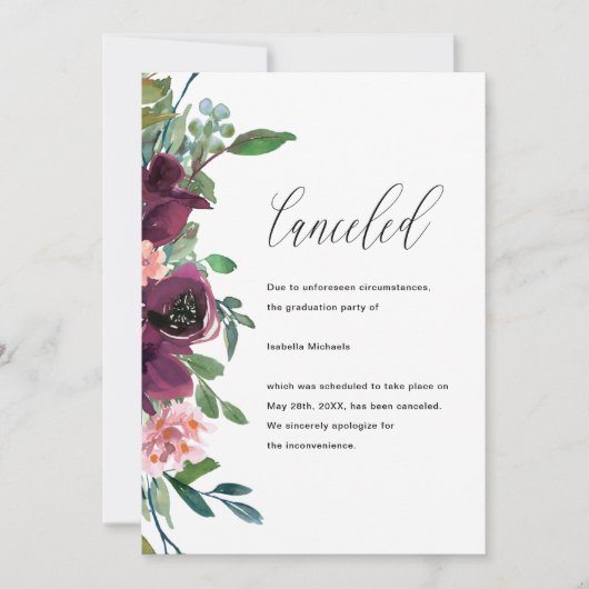 Ankündigung von Blumenabschlüssen (Vorderseite)