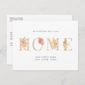 Ankündigung von Blumenarbeit für neue Zuhause Postkarte (Vorne/Hinten)