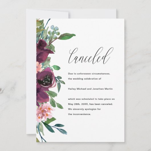 Ankündigung von Blumenhochzeiten (Vorderseite)