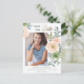 Ankündigung von Blumentieren Rett Datum Foto Postkarte (Stehend Vorderseite)