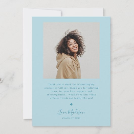 Ankündigung von Boho Blue Graduate Abschluss (Rückseite)