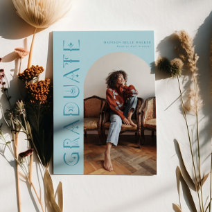 Ankündigung von Boho Blue Graduate Abschluss