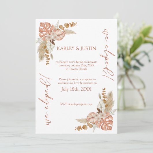 Ankündigung von Boho Floral Elopement (Stehend Vorderseite)