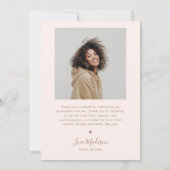 Ankündigung von Boho Graduate Blush Pink Abschluss (Rückseite)
