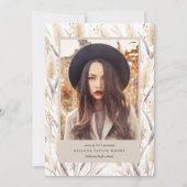 Ankündigung von Boho Pampas Grass Graduate Foto (Vorderseite)