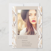 Ankündigung von Boho Pampas Grass Graduate Foto (Rückseite)