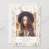 Ankündigung von Boho Pampas Grass Graduate Foto (Vorderseite)