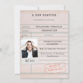 Ankündigung von Book Library Card Foto Abschluss (Vorderseite)