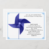 Ankündigung von Boy Blue Pinwheel Baby (Vorne/Hinten)