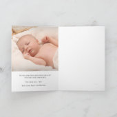 Ankündigung von Boy Teddy Rustic Floral Card (Innenseite)