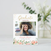 Ankündigung von Budget Coral Floral Foto Abschluss (Stehend Vorderseite)