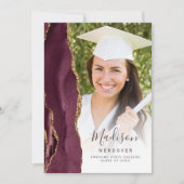 Ankündigung von Burgund Gold Agate Foto Abschluss (Vorderseite)