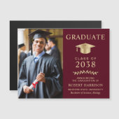 Ankündigung von Burgund Gold Foto Abschluss (Vorne/Hinten)