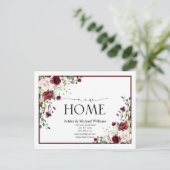 Ankündigung von Burgundy New Zuhause Script Moving (Stehend Vorderseite)