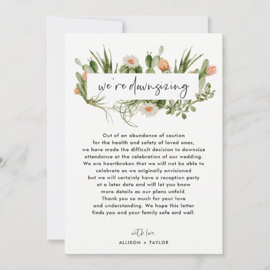 Ankündigung von Cactus Wedding Update Downsize Fot (Vorderseite)