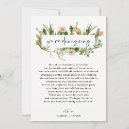 Ankündigung von Cactus Wedding Update Downsize Fot