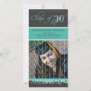 Ankündigung von Cap & Gown Abschluss Foto (aquamar