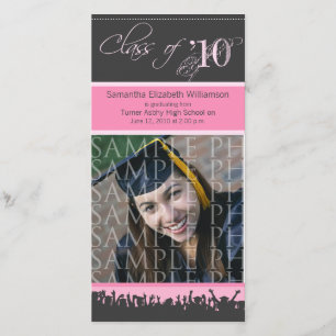 Ankündigung von Cap & Gown Abschluss Foto (pink)