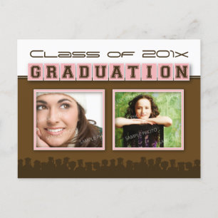 Ankündigung von Cap & Gown Abschluss (pink)