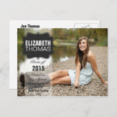 Ankündigung von Chalkboard Foto Graduation Party (Vorne/Hinten)