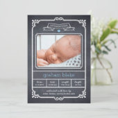 Ankündigung von "Chalked Frame Birth" - Blau (Stehend Vorderseite)