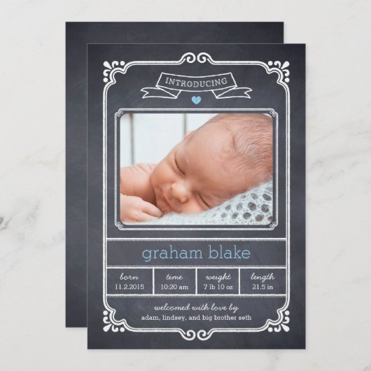 Ankündigung von "Chalked Frame Birth" - Blau (Vorne/Hinten)