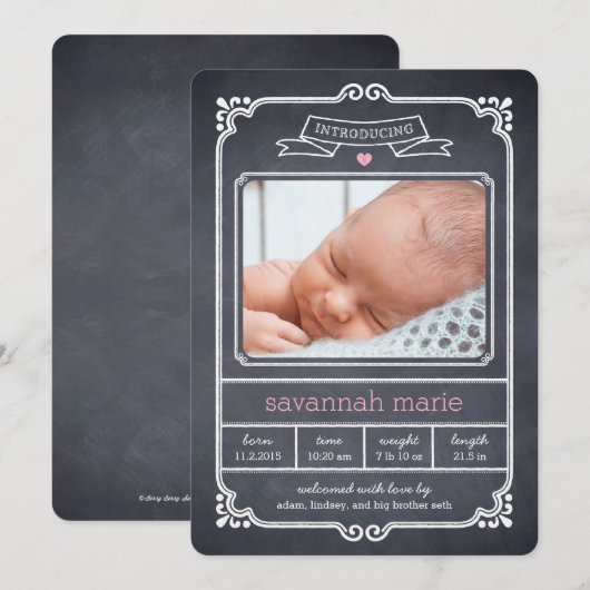 Ankündigung von "Chalked Frame Birth" - Rosa (Vorne/Hinten)