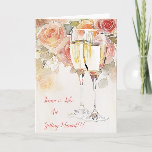 Ankündigung von Champagne & Rose Verlobung (Vorderseite)