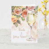 Ankündigung von Champagne & Rose Verlobung (Gelbe Blume)