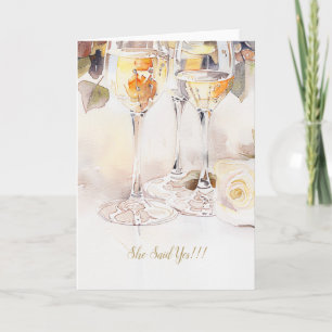 Ankündigung von Champagne & Rose Verlobung