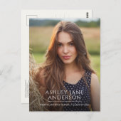 Ankündigung von Chic Abschluss Foto Postkarte (Vorne/Hinten)