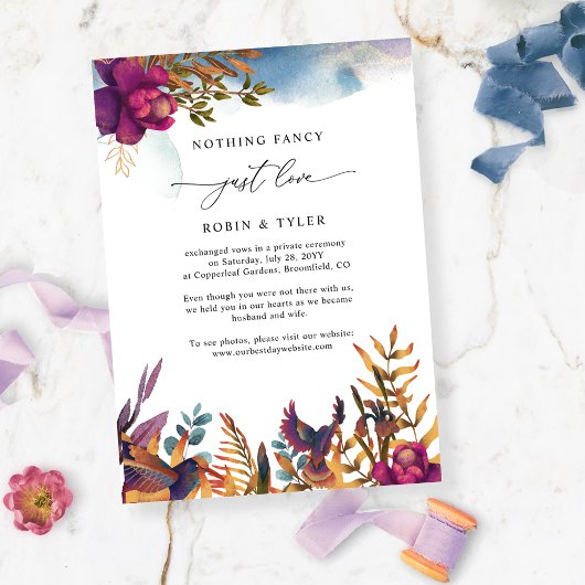 Ankündigung von Chic Blue Lila Wedding