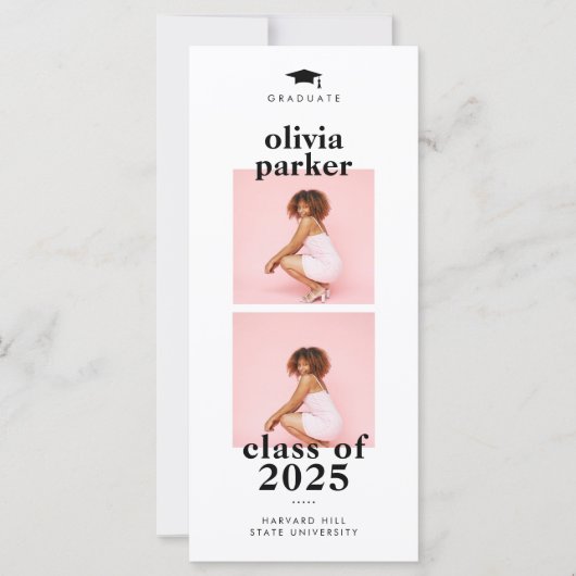 Ankündigung von Chic Foto Collage QR Code Abschlus (Vorderseite)