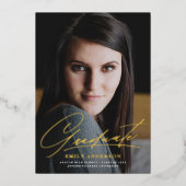 Ankündigung von Chic Gold Script Foto Abschluss (Vorderseite)