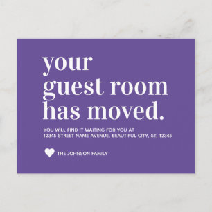 Ankündigung von Chic Lila Violet Guest Room Moving