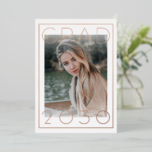 Ankündigung von Chic Minimalistisch Gold Foil Absc (Stehend vorne)