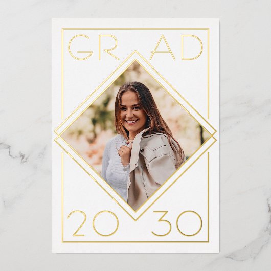 Ankündigung von Chic Minimalistisch Gold Foil Absc (Vorderseite)