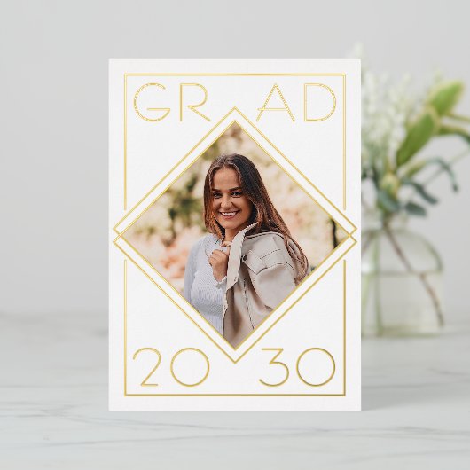 Ankündigung von Chic Minimalistisch Gold Foil Absc (Stehend vorne)