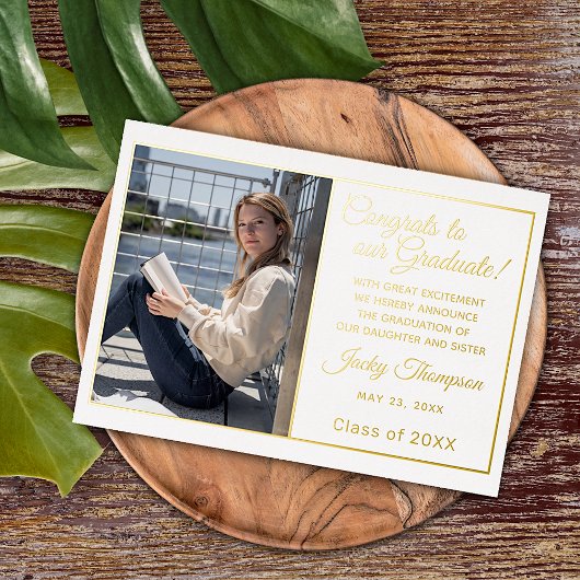 Ankündigung von Chic Minimalistisch Gold Foil Absc